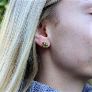 Smile Face Stud Earrings with Clear CZ Eyes